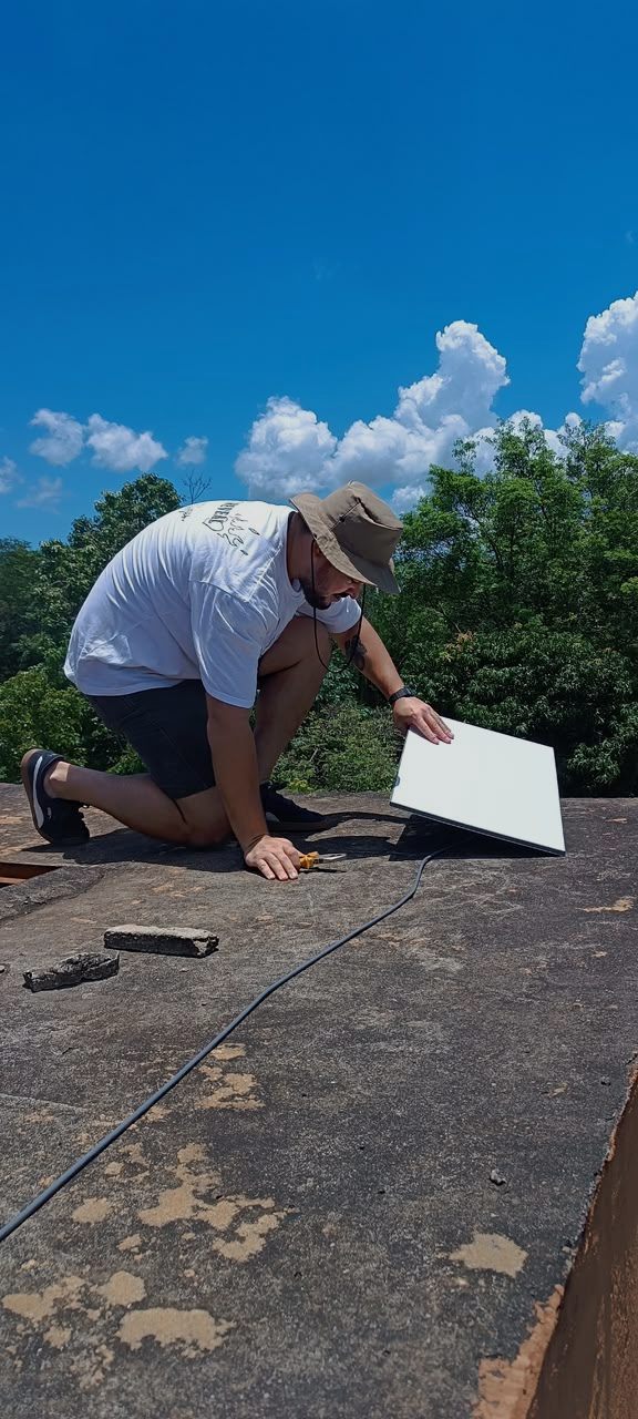 Antena Starlink recién instalada